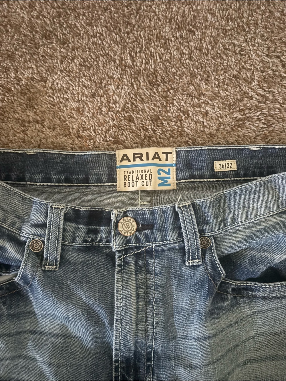 Ariat faded blue relaxed bootcut jeans